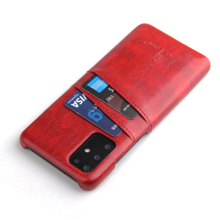For Galaxy S20+ Fierre Shann Retro Oil Wax Texture PU Leather Case with Card Slots