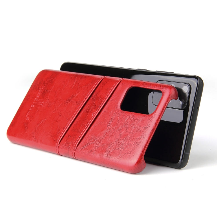 For Galaxy S20+ Fierre Shann Retro Oil Wax Texture PU Leather Case with Card Slots