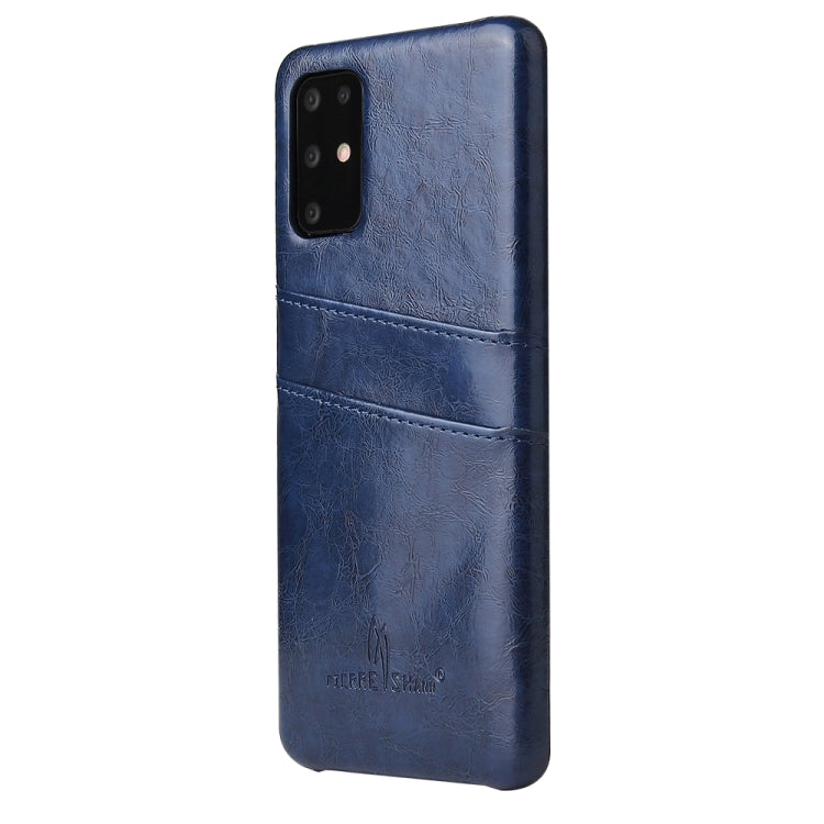 For Galaxy S20+ Fierre Shann Retro Oil Wax Texture PU Leather Case with Card Slots