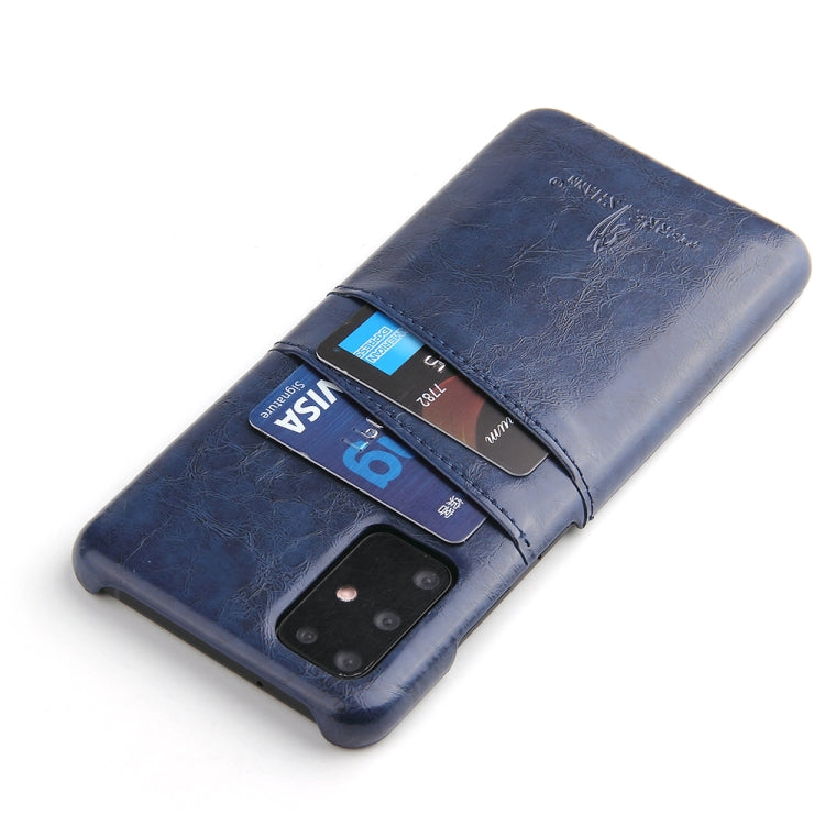 For Galaxy S20+ Fierre Shann Retro Oil Wax Texture PU Leather Case with Card Slots