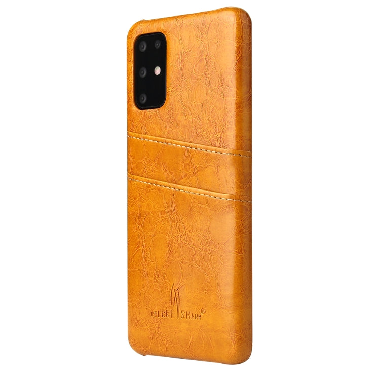 For Galaxy S20+ Fierre Shann Retro Oil Wax Texture PU Leather Case with Card Slots