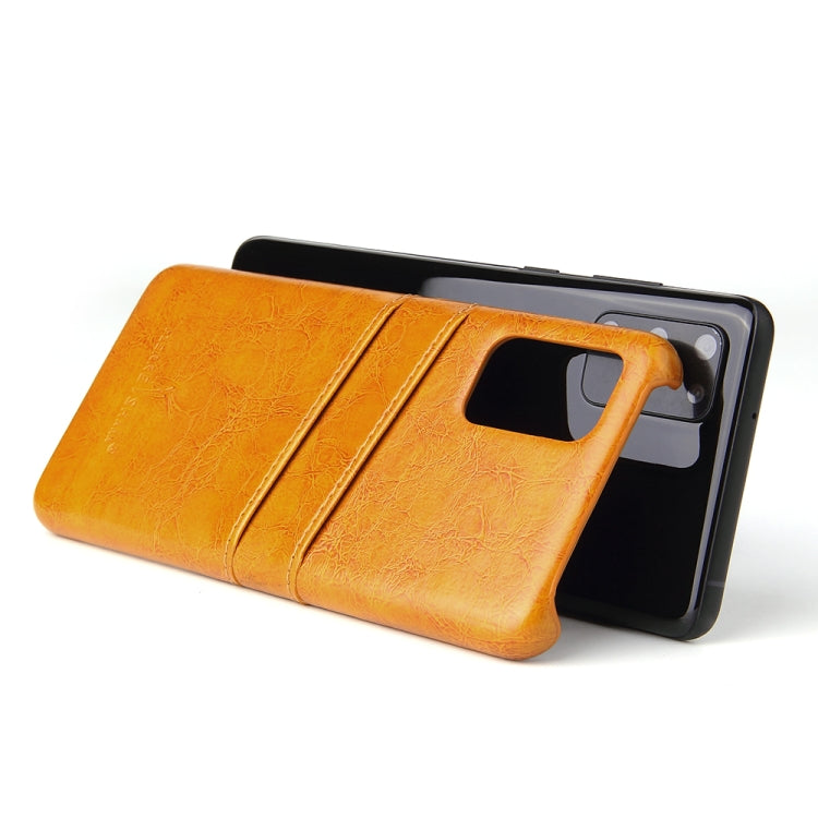 For Galaxy S20+ Fierre Shann Retro Oil Wax Texture PU Leather Case with Card Slots