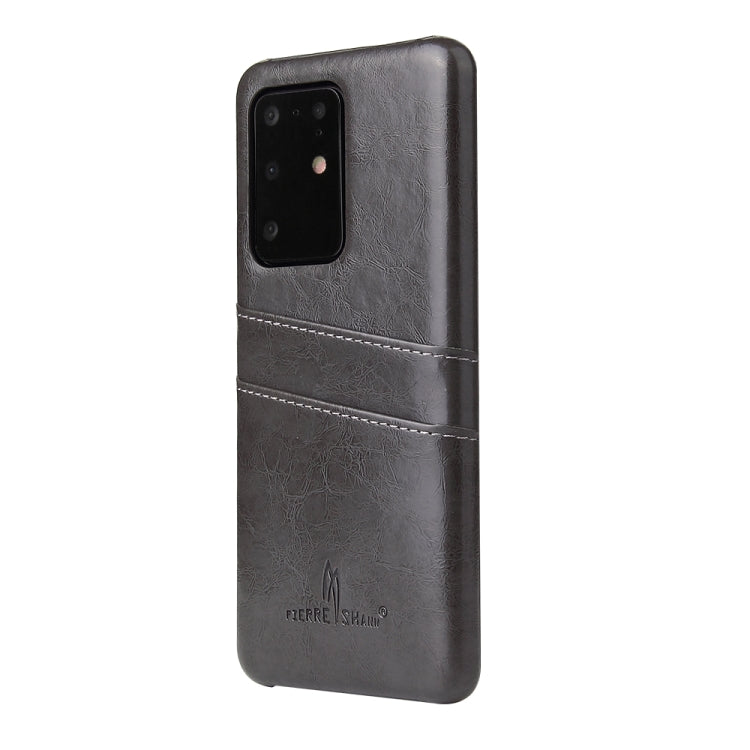 For Galaxy S20 Ultra Fierre Shann Retro Oil Wax Texture PU Leather Case with Card Slots