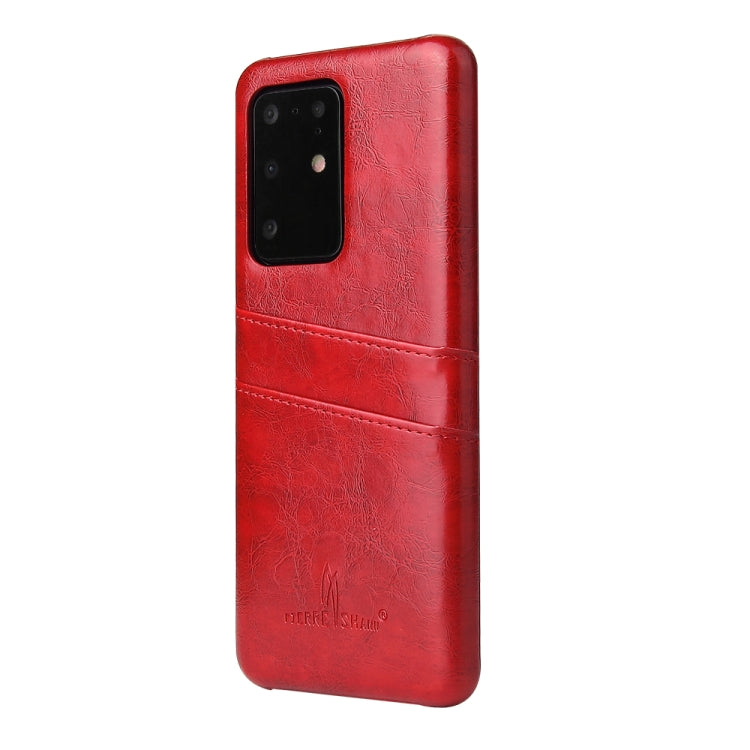 For Galaxy S20 Ultra Fierre Shann Retro Oil Wax Texture PU Leather Case with Card Slots