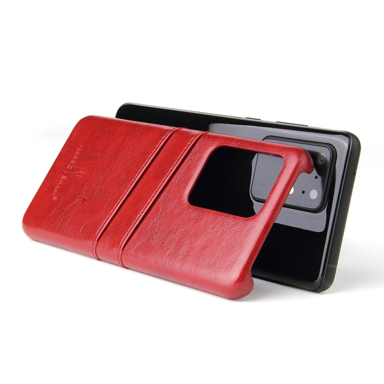 For Galaxy S20 Ultra Fierre Shann Retro Oil Wax Texture PU Leather Case with Card Slots