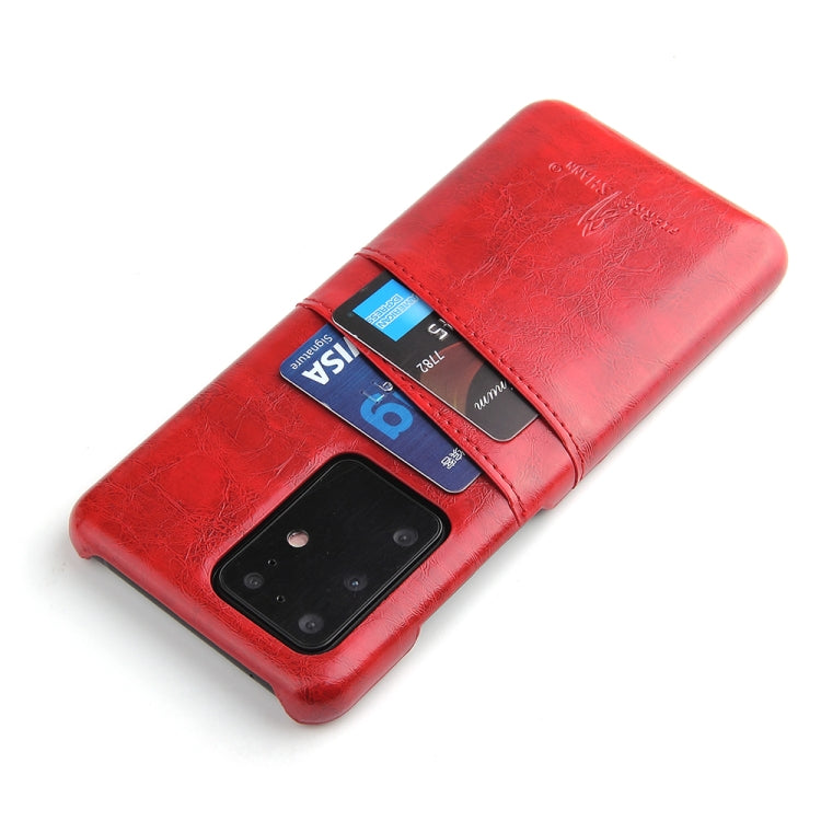 For Galaxy S20 Ultra Fierre Shann Retro Oil Wax Texture PU Leather Case with Card Slots