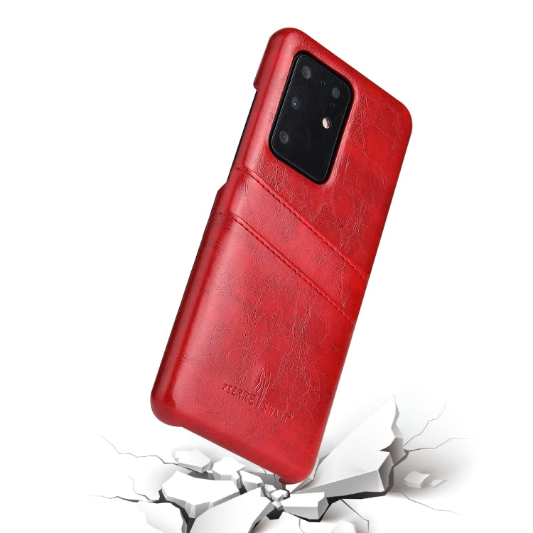 For Galaxy S20 Ultra Fierre Shann Retro Oil Wax Texture PU Leather Case with Card Slots