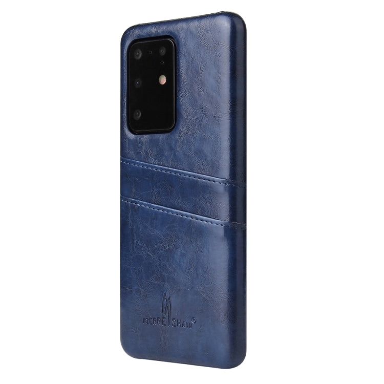 For Galaxy S20 Ultra Fierre Shann Retro Oil Wax Texture PU Leather Case with Card Slots