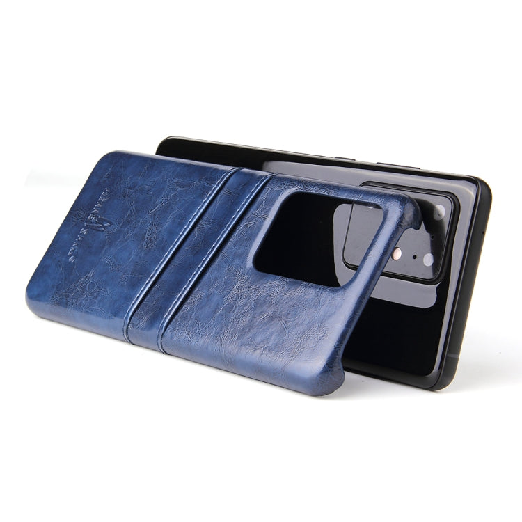 For Galaxy S20 Ultra Fierre Shann Retro Oil Wax Texture PU Leather Case with Card Slots