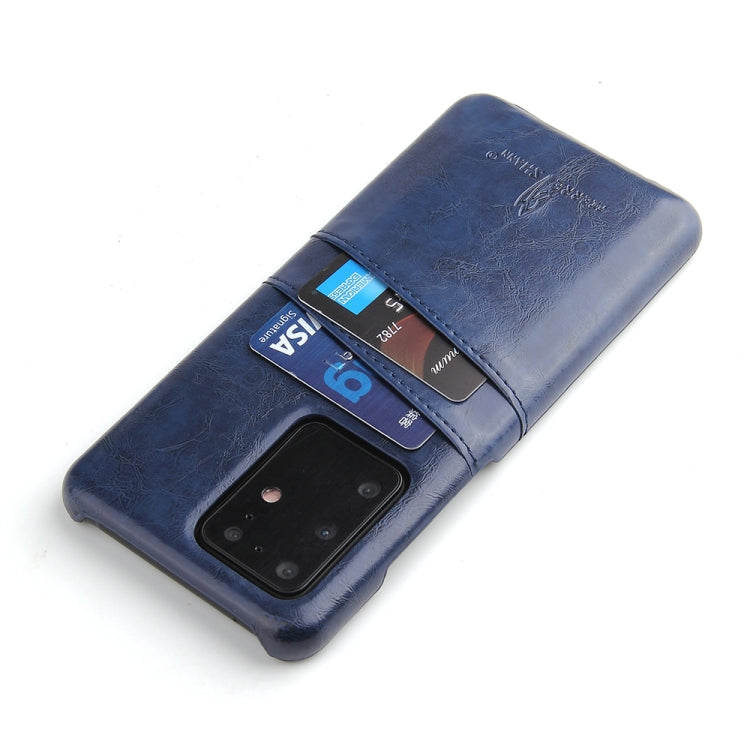 For Galaxy S20 Ultra Fierre Shann Retro Oil Wax Texture PU Leather Case with Card Slots