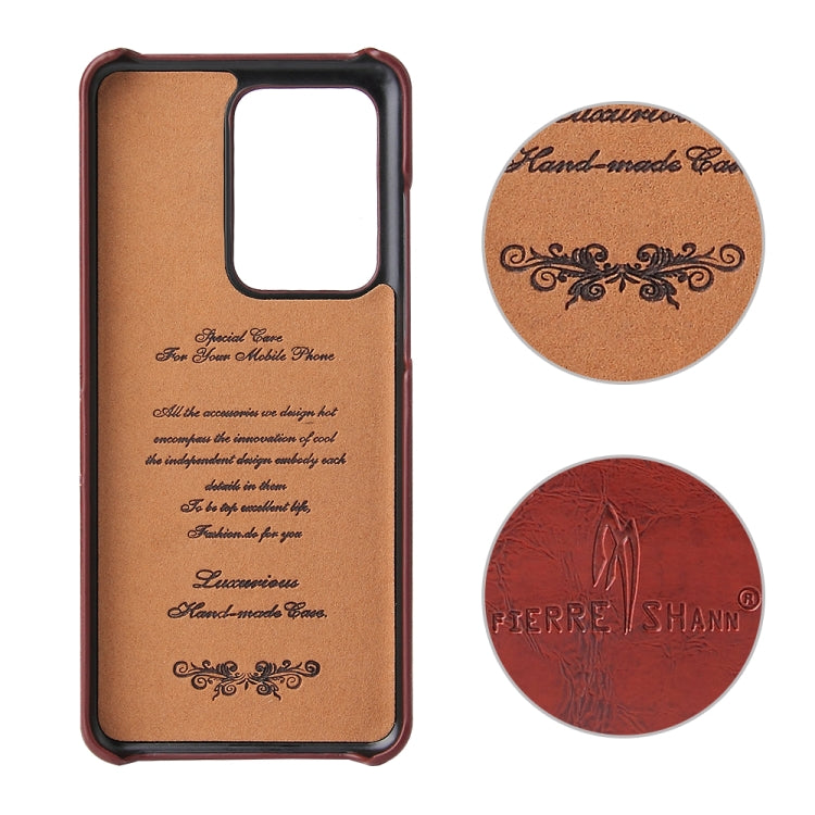 For Galaxy S20 Ultra Fierre Shann Retro Oil Wax Texture PU Leather Case with Card Slots