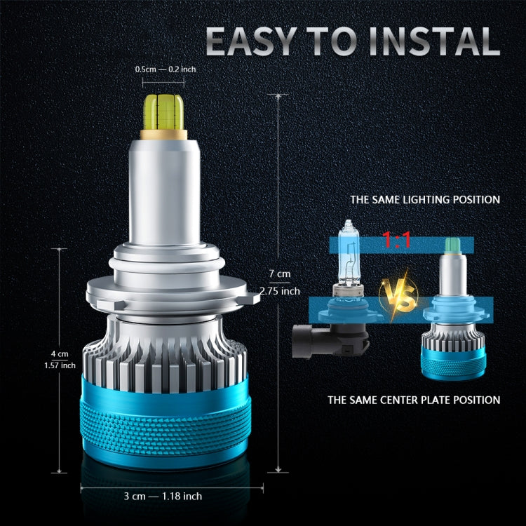 V11 1 Pair 9005 6000K / 3000LM / 30W / DC10-32V IP68 Waterproof Car LED Headlight