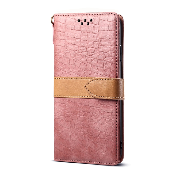 For Galaxy S20 Splicing Color Crocodile Texture PU Horizontal Flip Leather Case with Wallet & Holder & Card Slots & Lanyard