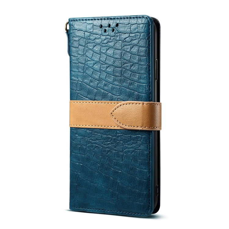 For Galaxy S20 Splicing Color Crocodile Texture PU Horizontal Flip Leather Case with Wallet & Holder & Card Slots & Lanyard