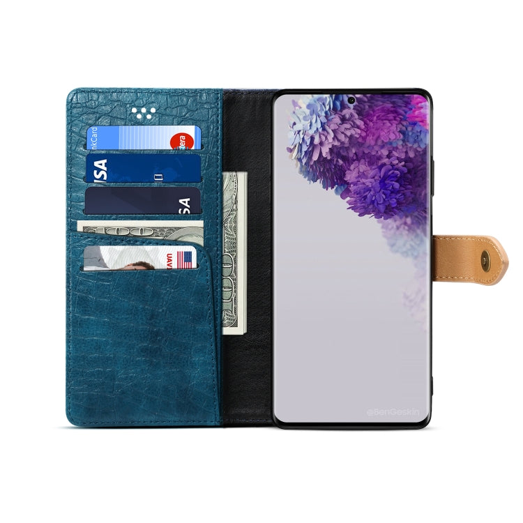For Galaxy S20 Splicing Color Crocodile Texture PU Horizontal Flip Leather Case with Wallet & Holder & Card Slots & Lanyard