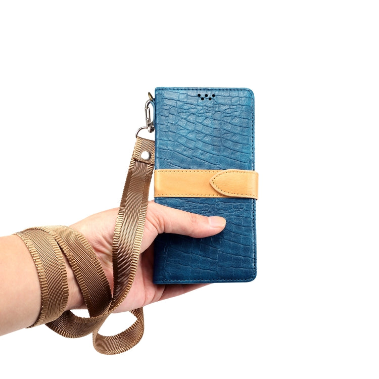For Galaxy S20 Splicing Color Crocodile Texture PU Horizontal Flip Leather Case with Wallet & Holder & Card Slots & Lanyard