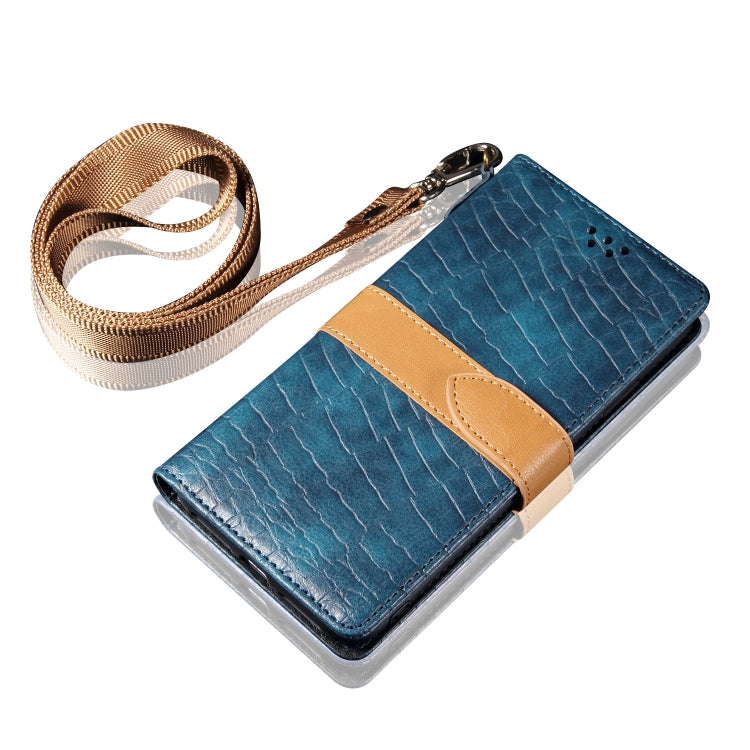 For Galaxy S20 Plus Splicing Color Crocodile Texture PU Horizontal Flip Leather Case with Wallet & Holder & Card Slots & Lanyard