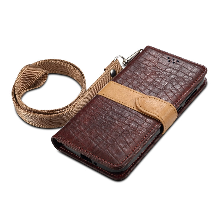 For Galaxy S20 Plus Splicing Color Crocodile Texture PU Horizontal Flip Leather Case with Wallet & Holder & Card Slots & Lanyard