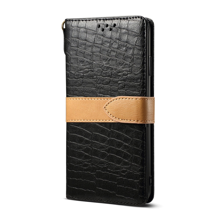 For Galaxy S20 Plus Splicing Color Crocodile Texture PU Horizontal Flip Leather Case with Wallet & Holder & Card Slots & Lanyard