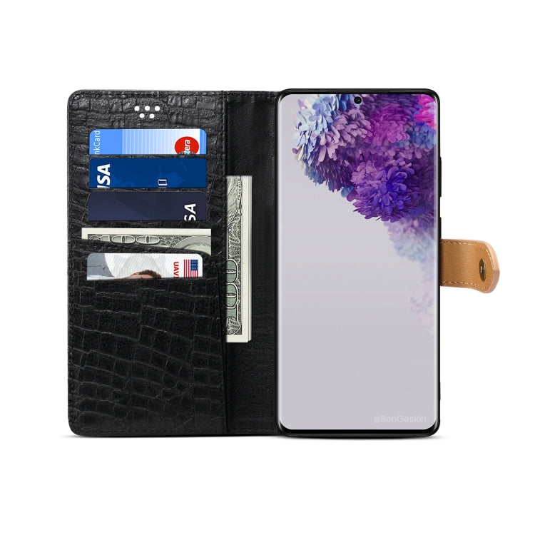 For Galaxy S20 Plus Splicing Color Crocodile Texture PU Horizontal Flip Leather Case with Wallet & Holder & Card Slots & Lanyard
