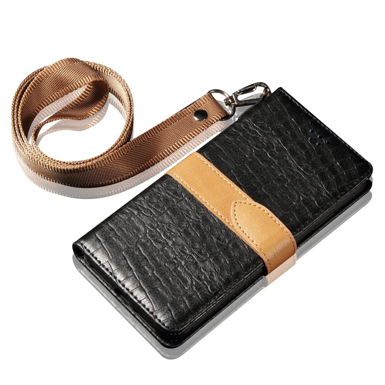 For Galaxy S20 Plus Splicing Color Crocodile Texture PU Horizontal Flip Leather Case with Wallet & Holder & Card Slots & Lanyard