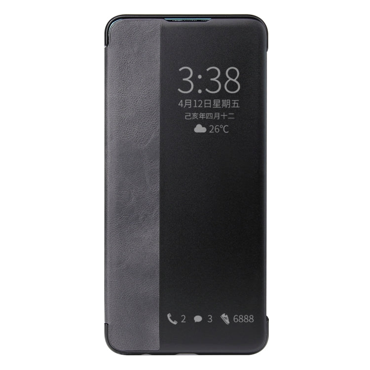 For Huawei Mate 30 Fierre Shann Crazy Horse Texture PU + PC Horizontal Flip Leather Case with Smart View Window & Sleep Wake-up Function