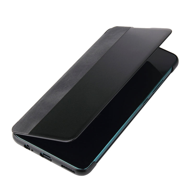 For Huawei Mate 30 Fierre Shann Crazy Horse Texture PU + PC Horizontal Flip Leather Case with Smart View Window & Sleep Wake-up Function