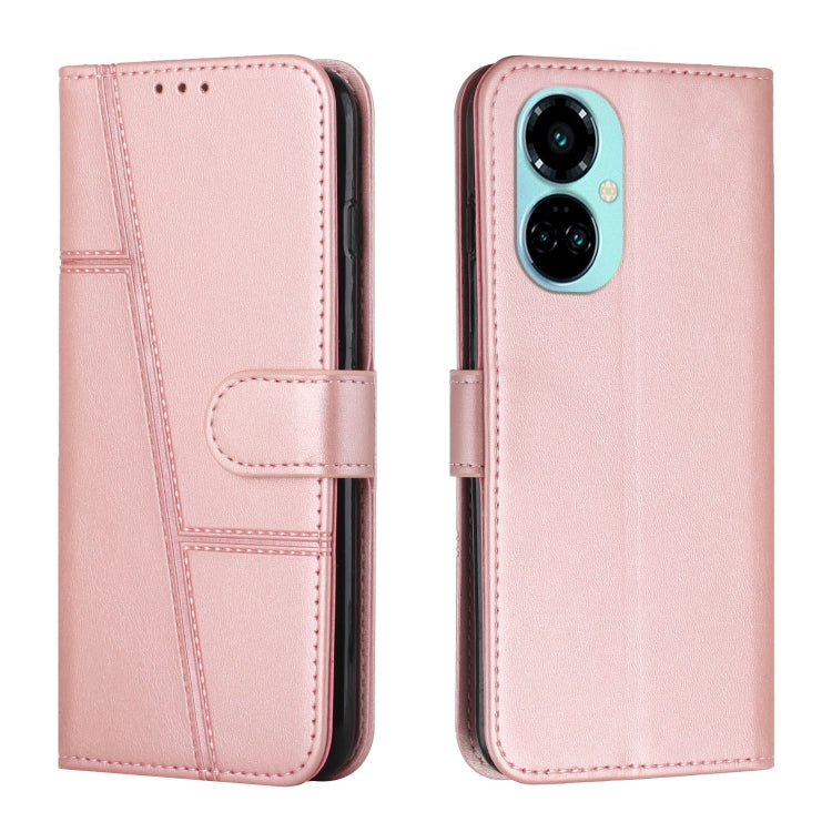 For Tecno Camon 19 Pro 5G Stitching Calf Texture Buckle Leather Phone Case