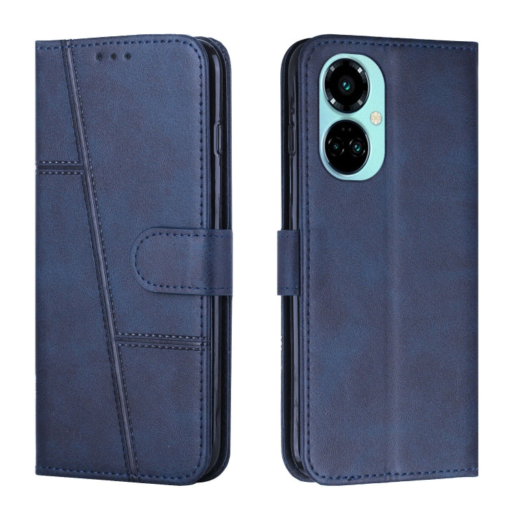 For Tecno Camon 19 Pro 5G Stitching Calf Texture Buckle Leather Phone Case