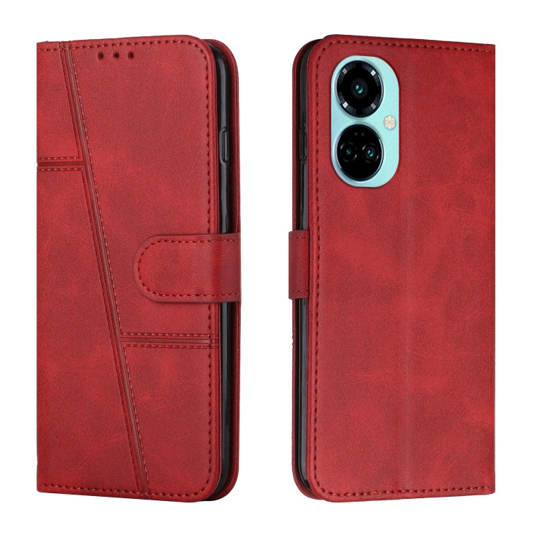 For Tecno Camon 19 Pro 5G Stitching Calf Texture Buckle Leather Phone Case