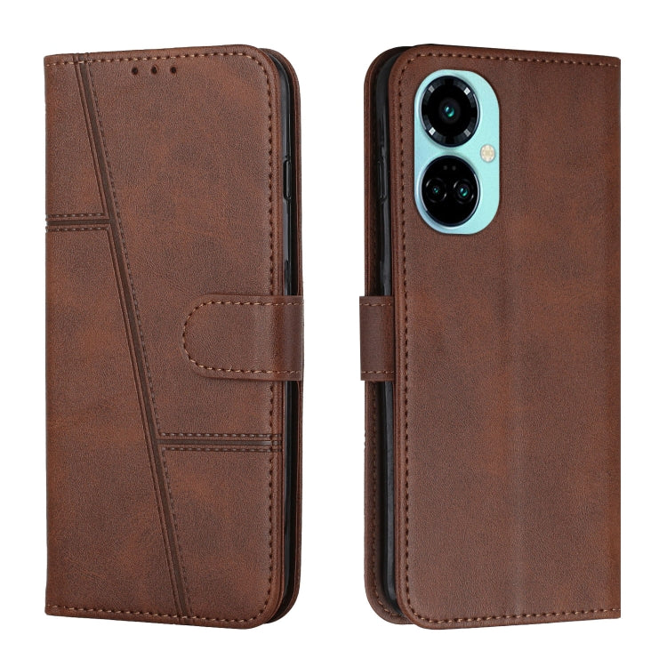 For Tecno Camon 19 Pro 5G Stitching Calf Texture Buckle Leather Phone Case