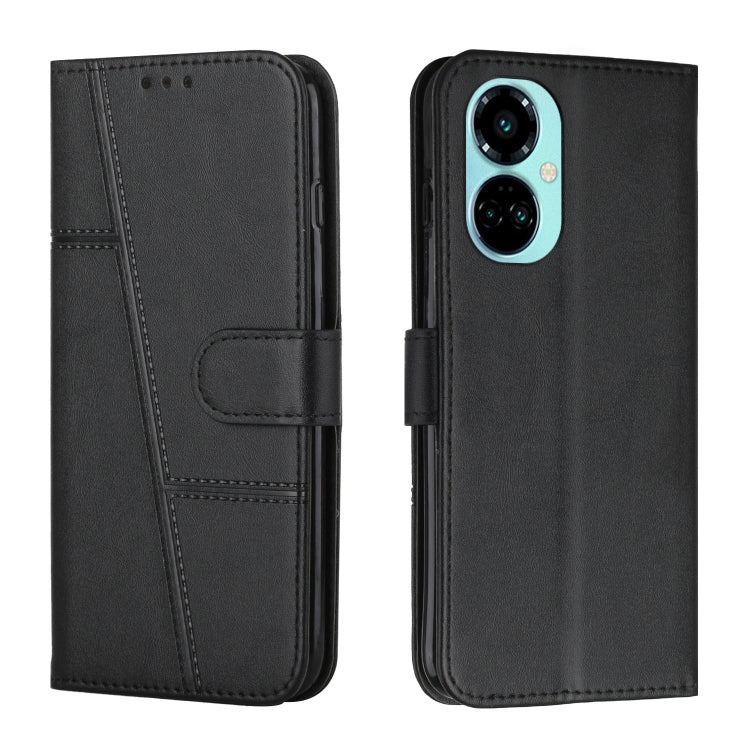 For Tecno Camon 19 Pro 5G Stitching Calf Texture Buckle Leather Phone Case