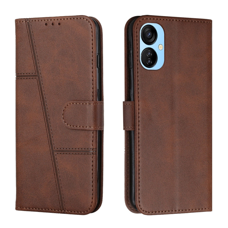 For Tecno Spark 9T Stitching Calf Texture Buckle Leather Phone Case