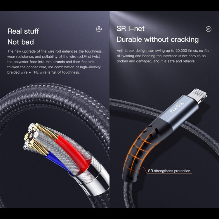 TOTU BL-005 Tough Series USB to 8 Pin Charging Data Cable Length:2m