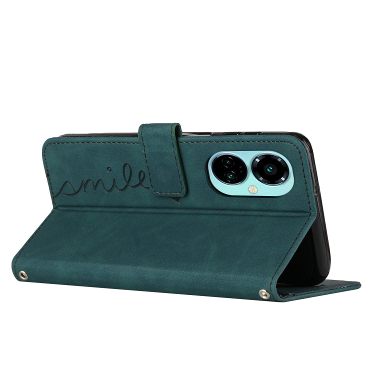 For Tecno Camon 19 Skin Feel Heart Pattern Leather Phone Case
