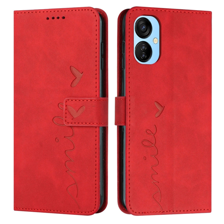 For Tecno Camon 19 Neo Skin Feel Heart Pattern Leather Phone Case