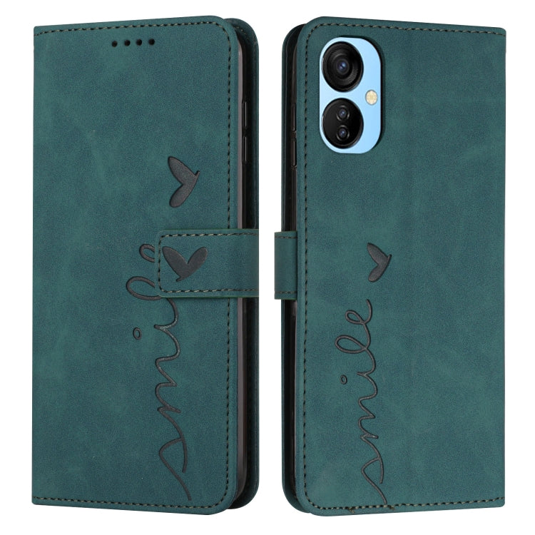 For Tecno Camon 19 Neo Skin Feel Heart Pattern Leather Phone Case