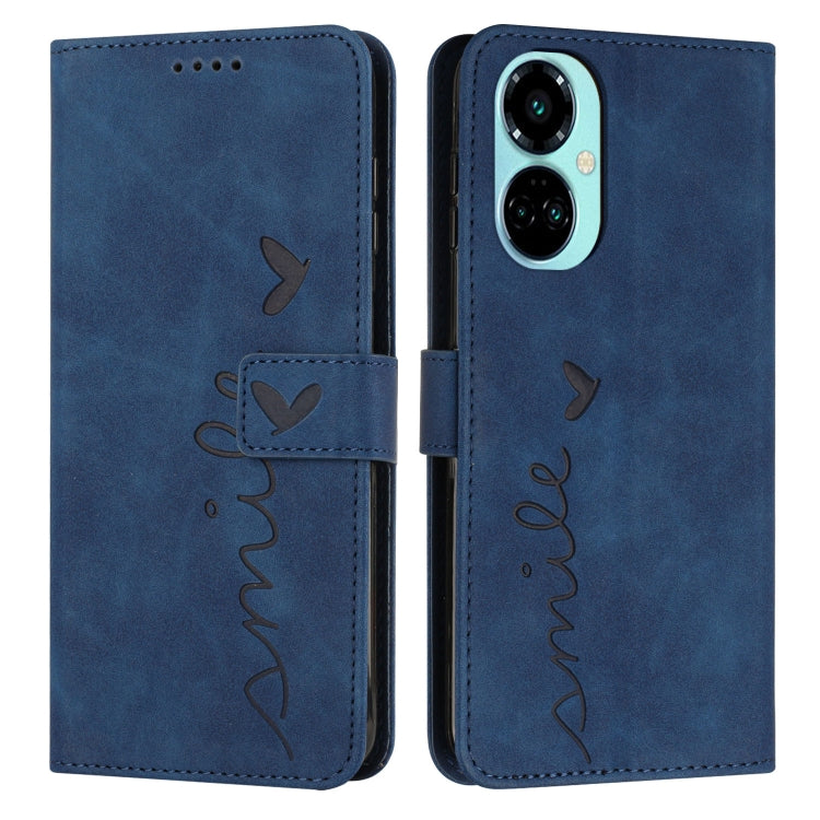 For Tecno Camon 19 Pro 5G Skin Feel Heart Pattern Leather Phone Case