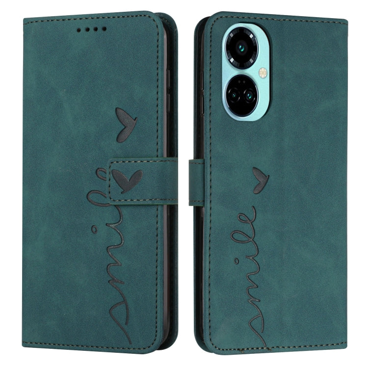 For Tecno Camon 19 Pro 5G Skin Feel Heart Pattern Leather Phone Case