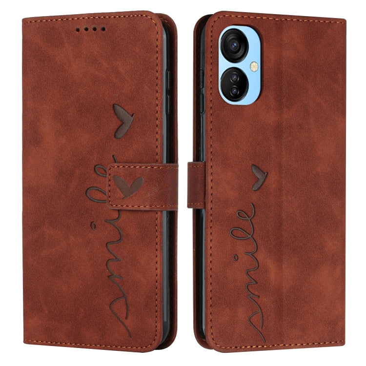 For Tecno Spark 9 Pro Skin Feel Heart Pattern Leather Phone Case