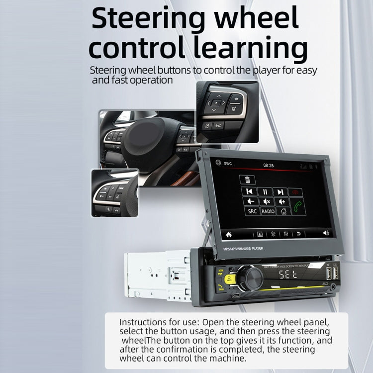 9901 7 inch Car  Retractable MP5 Player Supports FM & Mobile Phone Internet