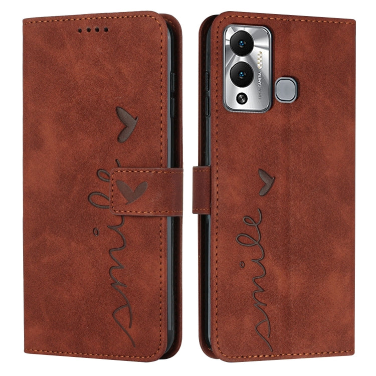 For Infinix Hot 12 Play Skin Feel Heart Pattern Leather Phone Case