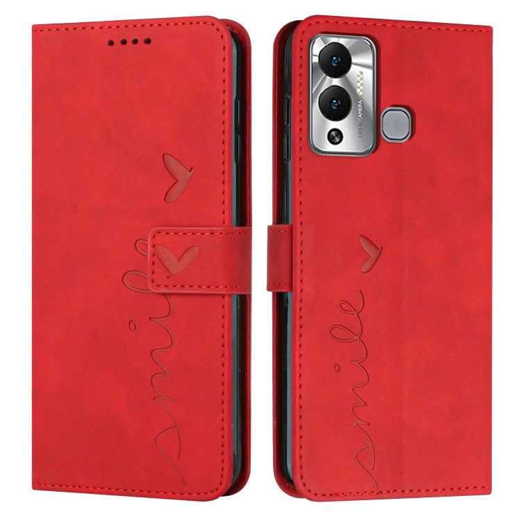 For Infinix Hot 12 Play Skin Feel Heart Pattern Leather Phone Case