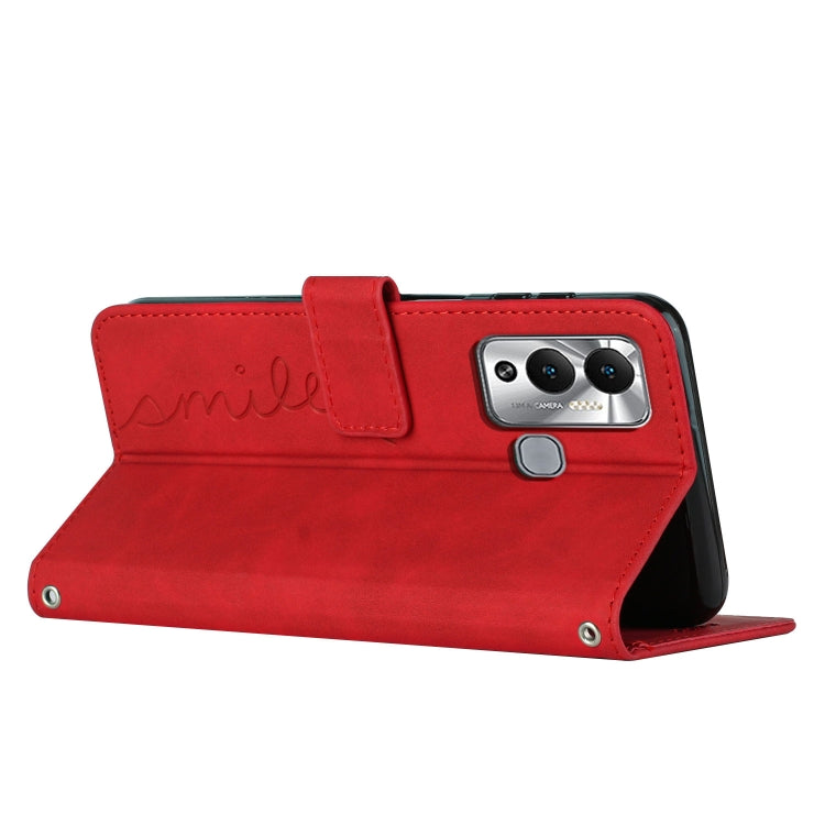 For Infinix Hot 12 Play Skin Feel Heart Pattern Leather Phone Case