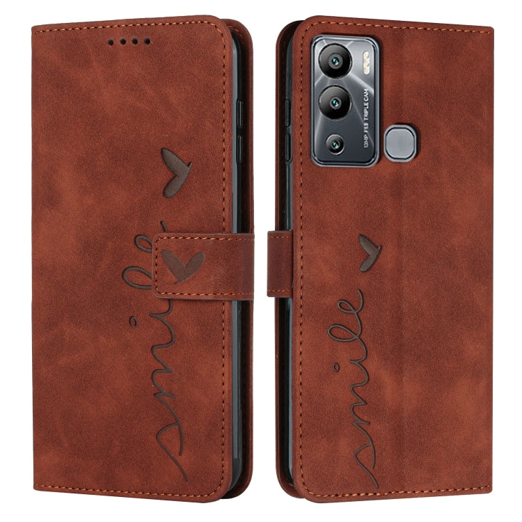 For Infinix Hot 12i Skin Feel Heart Pattern Leather Phone Case
