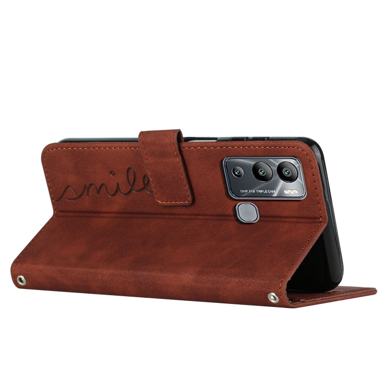 For Infinix Hot 12i Skin Feel Heart Pattern Leather Phone Case