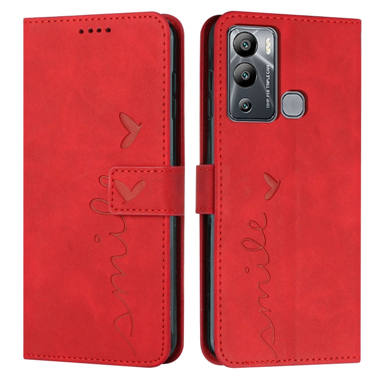 For Infinix Hot 12i Skin Feel Heart Pattern Leather Phone Case
