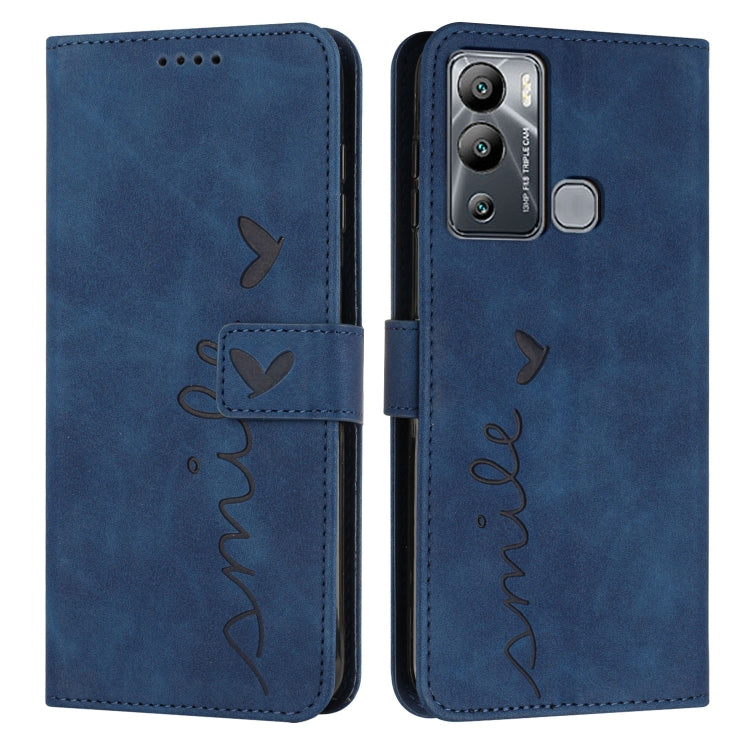 For Infinix Hot 12i Skin Feel Heart Pattern Leather Phone Case