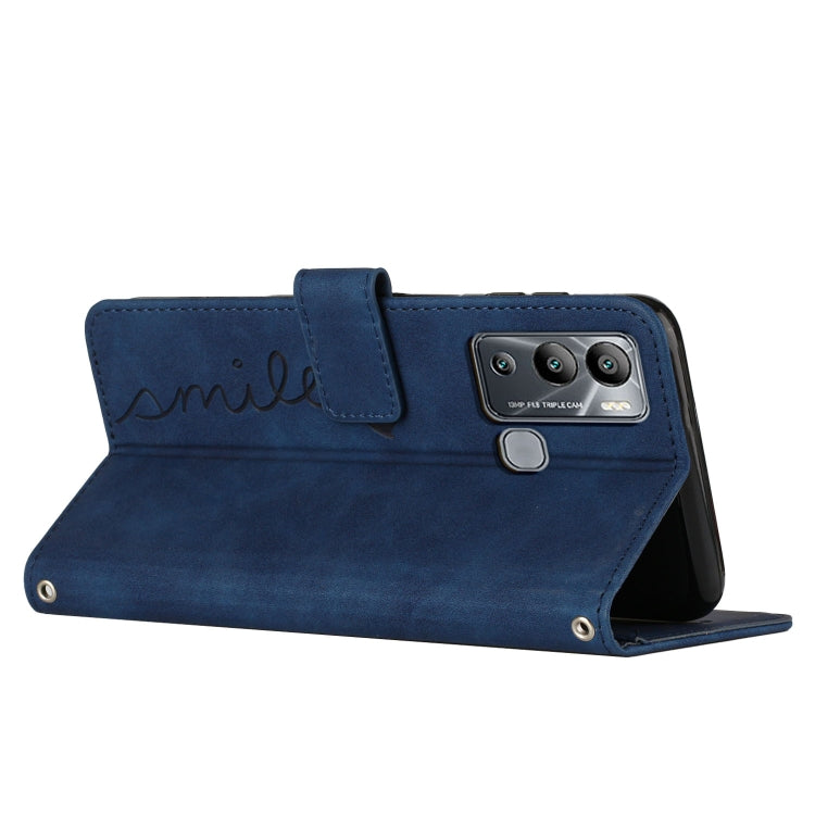 For Infinix Hot 12i Skin Feel Heart Pattern Leather Phone Case