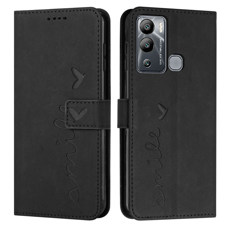 For Infinix Hot 12i Skin Feel Heart Pattern Leather Phone Case